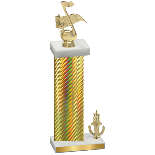 Accented Single Gold Carbon Fiber Victory Music Trophy