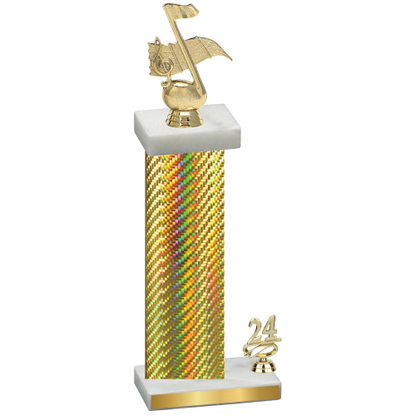 Accented Single Gold Carbon Fiber Year Music Trophy