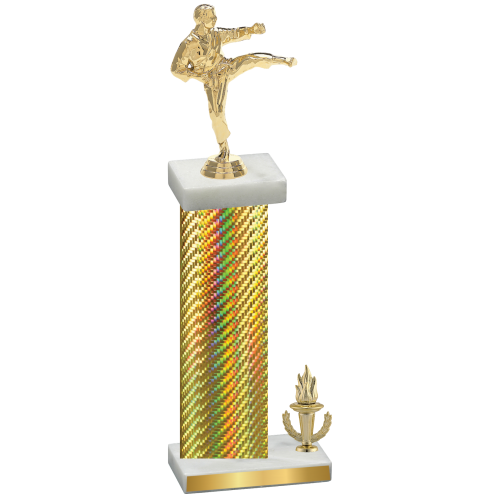 Accented Single Gold Carbon Fiber Victory Karate Trophy