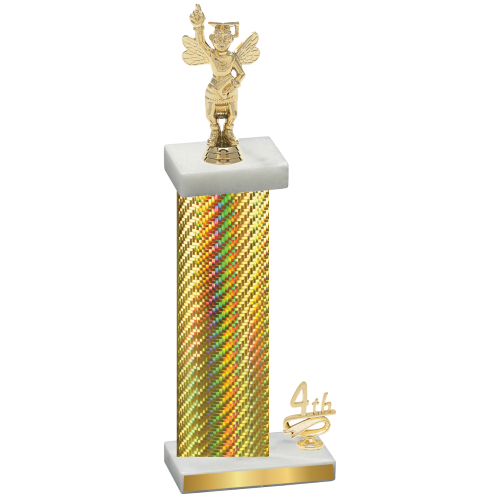 Accented Single Gold Carbon Fiber Fourth Place Academics Trophy