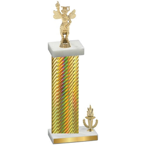 Accented Single Gold Carbon Fiber Victory Academics Trophy