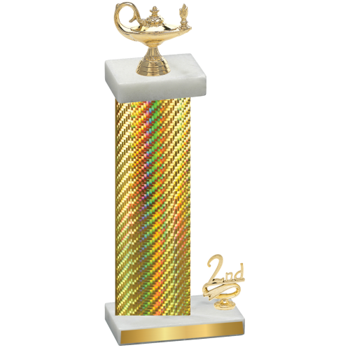 Accented Single Gold Carbon Fiber Second Place Academics Trophy