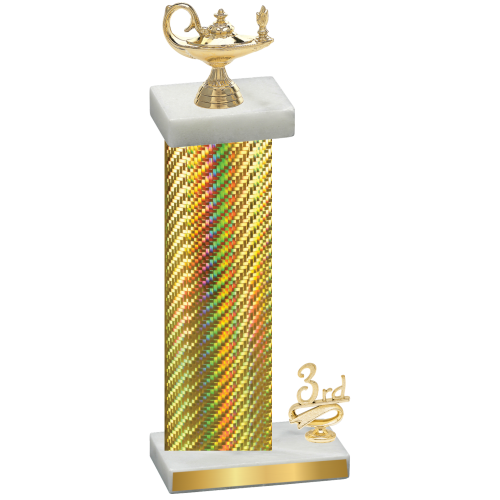 Accented Single Gold Carbon Fiber Third Place Academics Trophy