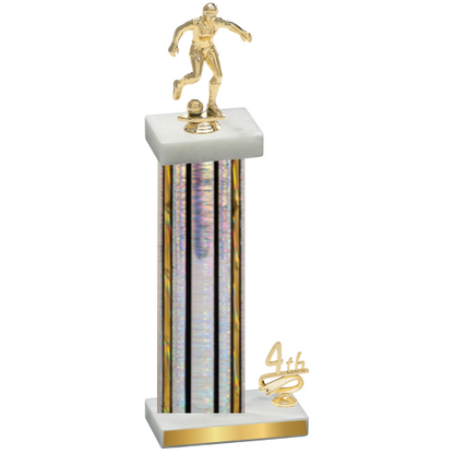 Accented Single Silver Glacier Fourth Place Soccer Trophy