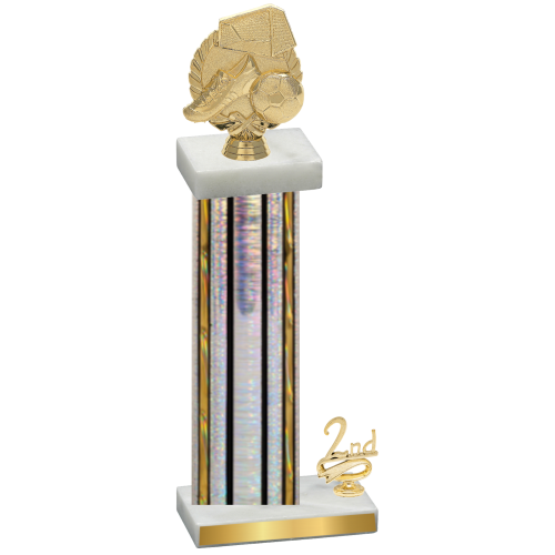Accented Single Silver Glacier Second Place Soccer Trophy