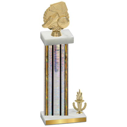 Accented Single Silver Glacier Victory Soccer Trophy