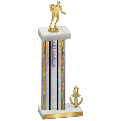 Accented Single Silver Glacier Victory Rugby Trophy