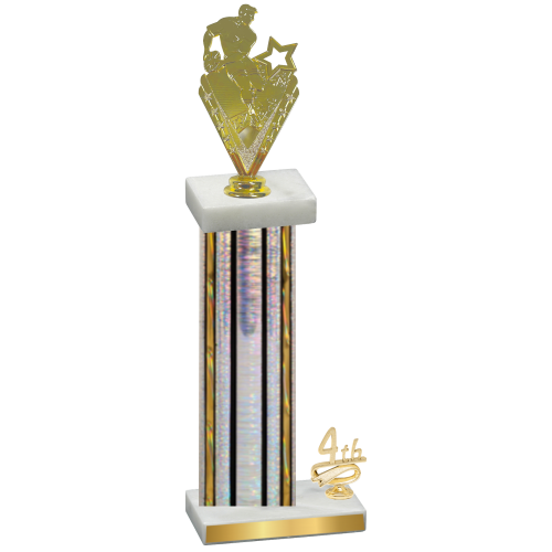 Accented Single Silver Glacier Fourth Place Rugby Trophy