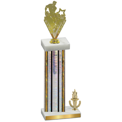 Accented Single Silver Glacier Victory Rugby Trophy