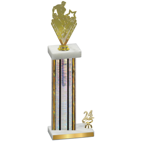 Accented Single Silver Glacier Year Rugby Trophy