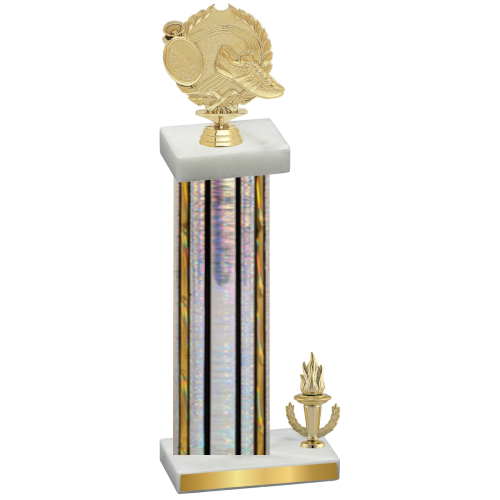 Accented Single Silver Glacier Victory Running Trophy