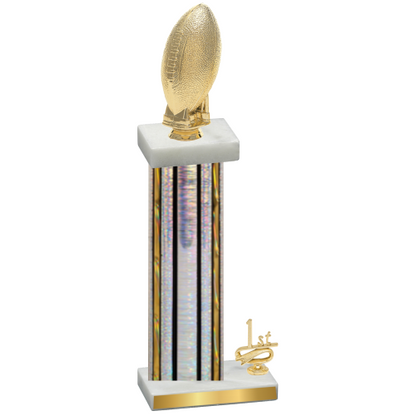 Accented Single Silver Glacier First Place Football Trophy