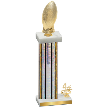 Accented Single Silver Glacier Fourth Place Football Trophy