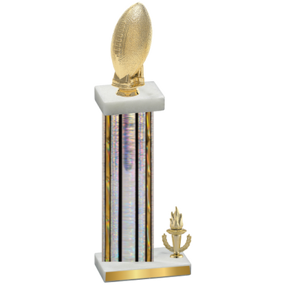 Accented Single Silver Glacier Victory Football Trophy