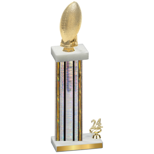 Accented Single Silver Glacier Year Football Trophy