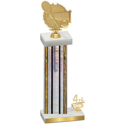 Accented Single Silver Glacier Fourth Place Tennis Trophy