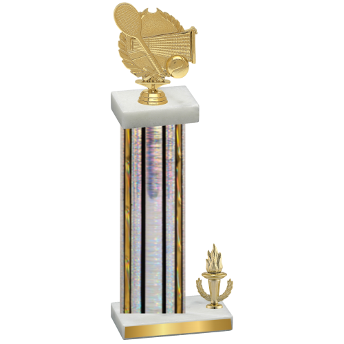 Accented Single Silver Glacier Victory Tennis Trophy