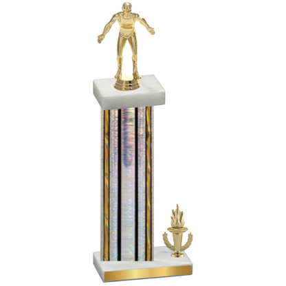 Accented Single Silver Glacier Victory Wrestling Trophy