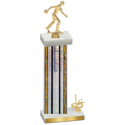 Accented Single Silver Glacier First Place Bowling Trophy