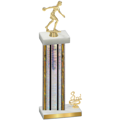 Accented Single Silver Glacier Third Place Bowling Trophy