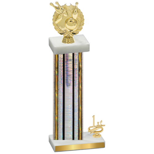 Accented Single Silver Glacier First Place Bowling Trophy