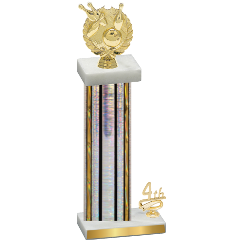 Accented Single Silver Glacier Fourth Place Bowling Trophy