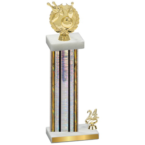 Accented Single Silver Glacier Year Bowling Trophy