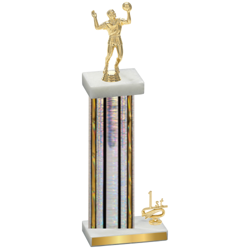 Accented Single Silver Glacier First Place Volleyball Trophy