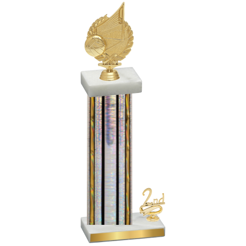 Accented Single Silver Glacier Second Place Volleyball Trophy