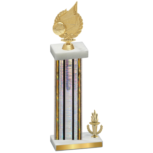 Accented Single Silver Glacier Victory Volleyball Trophy