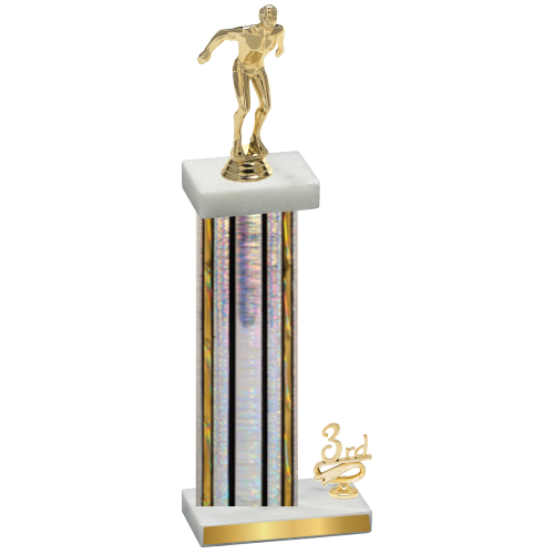 Accented Single Silver Glacier Third Place Swimming Trophy
