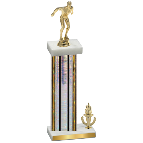 Accented Single Silver Glacier Victory Swimming Trophy