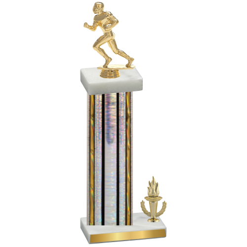 Accented Single Silver Glacier Victory Football Trophy