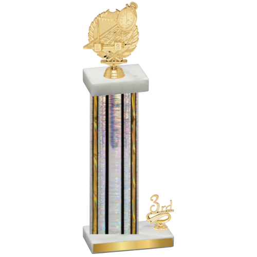 Accented Single Silver Glacier Third Place Swimming Trophy