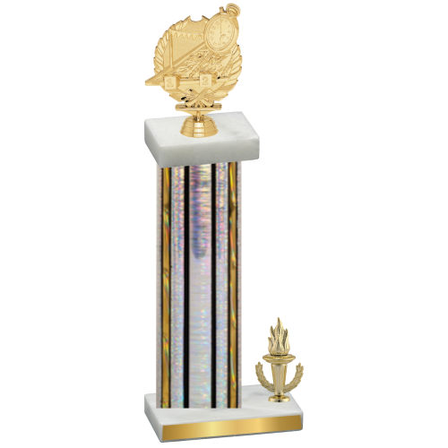 Accented Single Silver Glacier Victory Swimming Trophy