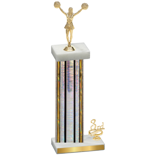 Accented Single Silver Glacier Third Place Cheerleading Trophy