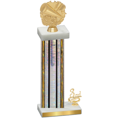 Accented Single Silver Glacier Third Place Cheerleading Trophy