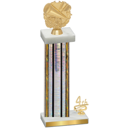 Accented Single Silver Glacier Fourth Place Cheerleading Trophy