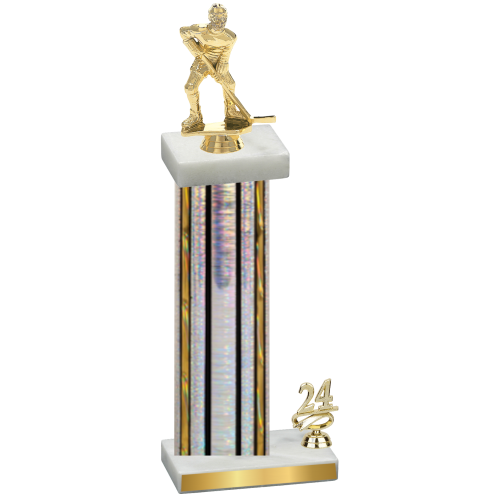 Accented Single Silver Glacier Year Hockey Trophy