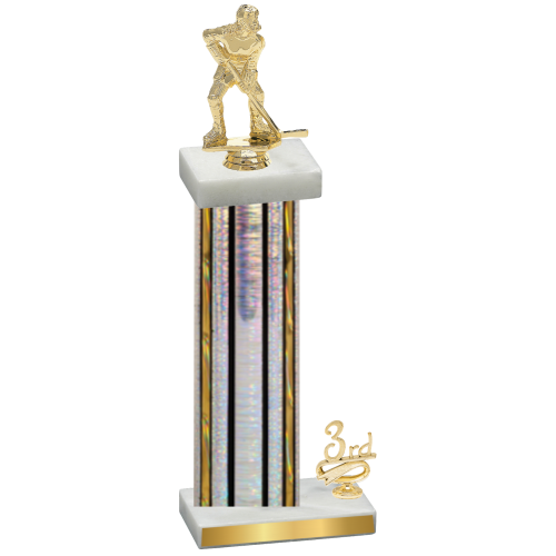 Accented Single Silver Glacier Third Place Hockey Trophy