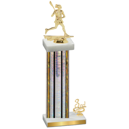 Accented Single Silver Glacier Third Place Lacrosse Trophy