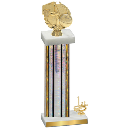 Accented Single Silver Glacier First Place Basketball Trophy