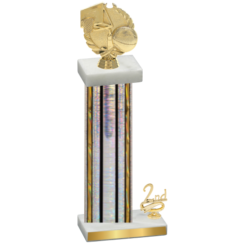 Accented Single Silver Glacier Second Place Basketball Trophy