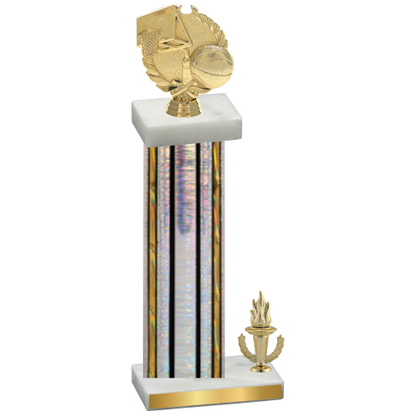 Accented Single Silver Glacier Victory Basketball Trophy