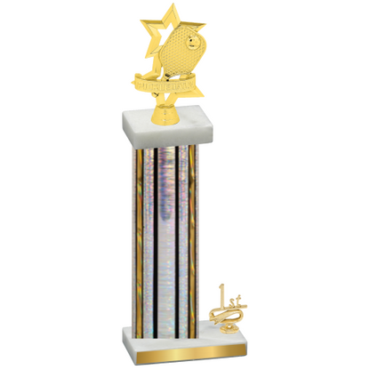 Accented Single Silver Glacier First Place Pickleball Trophy