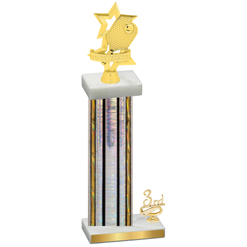 Accented Single Silver Glacier Third Place Pickleball Trophy