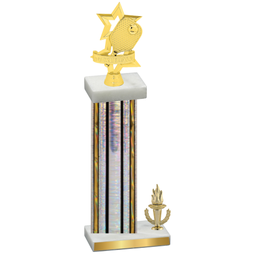 Accented Single Silver Glacier Victory Pickleball Trophy