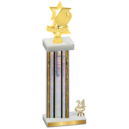 Accented Single Silver Glacier Year Pickleball Trophy