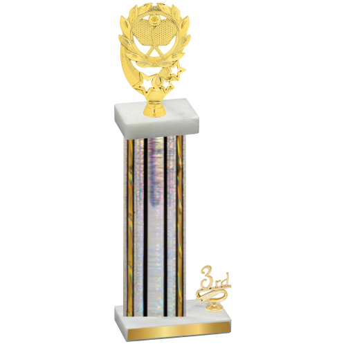 Accented Single Silver Glacier Third Place Pickleball Trophy