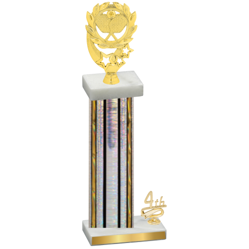 Accented Single Silver Glacier Fourth Place Pickleball Trophy